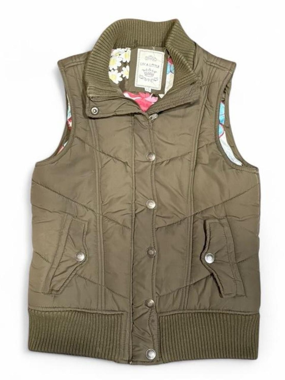 Y2K Liv A Little Puffer Bomber Vest Jacket
